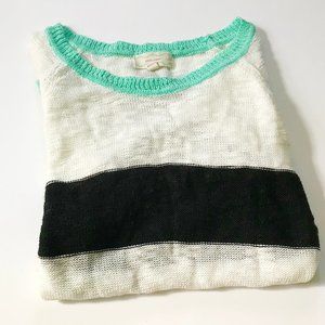 90’s Three Stripe Hi-Lo Lightweight Sweater